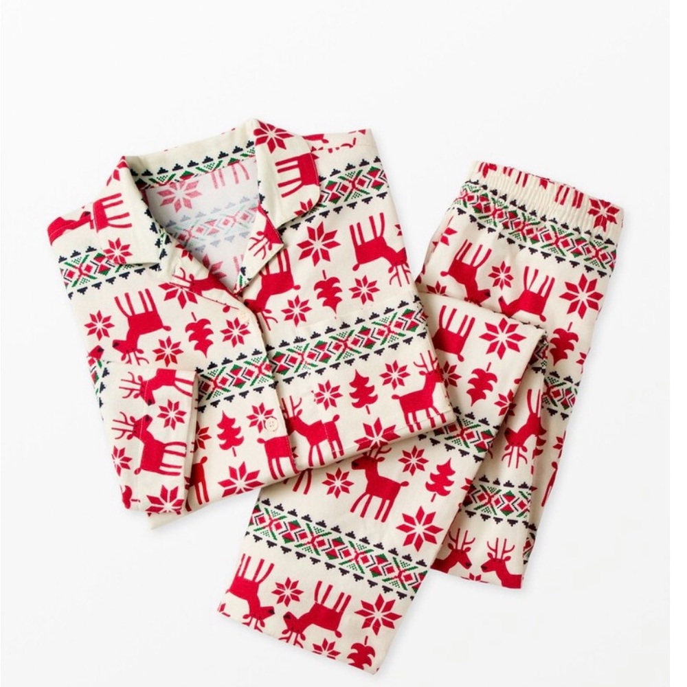 Hanna Andersson Women's Holiday Flannel Pajama Set in Dear Deer-EXCELLENT COND